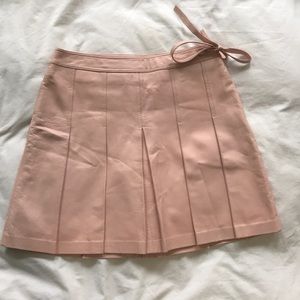 Vintage pleated leather mini skirt